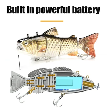 1 Set 13cm Žvejybos Masalas Multi Sujungta Masalas 4 Segmentų Auto Elektros Wobblers Swimbait USB Įkrovimo Žvejybos įrankiai, Reikmenys