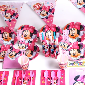 1 Set Mickey Mouse Mickey Gimtadienio Reikmenys Vienkartiniai Indai, Staltiesės Gimtadienio Dekoracijas Suaugusiųjų Baby Shower
