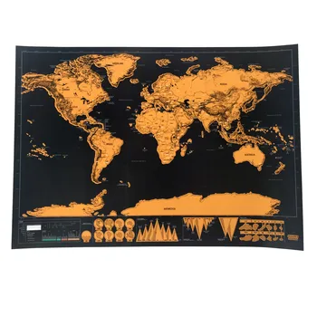 1 vnt Deluxe Nulio Žemėlapis Asmeninį Pasaulyje Nulio Žemėlapis Mini Nulio Išjungti Folijos Sluoksnio Dangos Plakatas kelionės ir namų dekoro