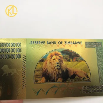 10-1000 vnt zimbabvė $Z100 Trilijono/100 Quintrillion/5 Octillion/100 Decillion Doleris Aukso Folija Banknotų Replika banknotų