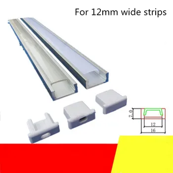 10-20 rinkiniai įterptųjų led šviesos juostelės aliuminio lizdas 1m ilgio linija, dekoratyviniai aliuminio lydinio lizdas tinka 12mm šviesos juostelės