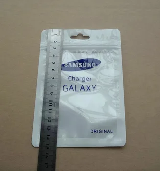 10.5*15cm Aišku, balto Plastiko samsung galaxy užtrauktukas mažmeninio paketo Poli PP maišelis,USB duomenų kabelis pakuotės pakabinti skylę krepšiai