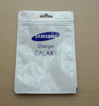 10.5*15cm Aišku, balto Plastiko samsung galaxy užtrauktukas mažmeninio paketo Poli PP maišelis,USB duomenų kabelis pakuotės pakabinti skylę krepšiai