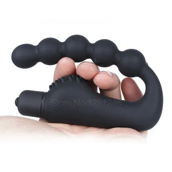 10 Greičio Silikoninis Vibruojantis Analinis Kaištis Prostatos Massager Sėklides Vibratorius Atsparus Vandeniui Karoliukai Butt Plug Vibracijos Sekso Žaisliukai Vyrams