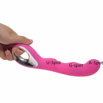 10 Greičio Silikoninė USB Įkrovimo Vandeniui AV Wand Massager G Spot Vibratoriai Galingas Erotika Clit Vibratorius Sekso Žaislas Moterims