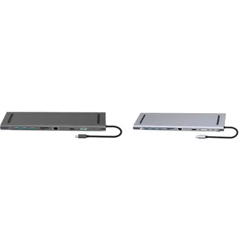10 In 1 Multi USB C HUB Su HDMI, VGA, USB Audio Adapter MacBook C Tipo STEBULĖS Docking Station Nešiojamas