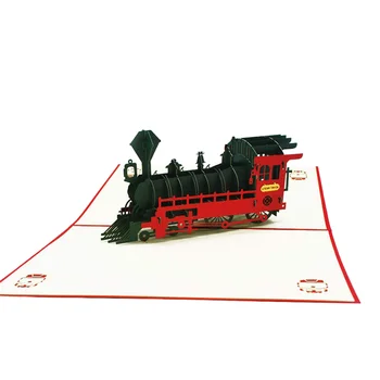 10 Pak tėvo Diena 3D Traukinio Modelį, Pop-Up Korteles Gimtadienio Dovanų Kortelę Vaikai su Paketo Įklijos Atvirukai