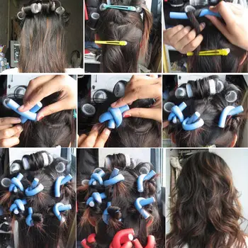 10 Vnt./Set Hair Curler Magija Oro Plaukų Volelis Garbanoti Lazdos Minkštas Putų Twist Flexi Juostos 