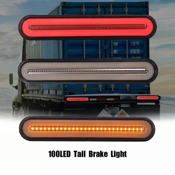 100 LED Priekabos Sunkvežimių Stabdžių Žibintas atsparus Vandeniui Neon 3 1. Halo Žiedo Uodega, Stabdžiai stabdžių Žibintas Teka Posūkio Signalo Lemputė Lemputė 12V 24V