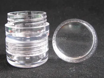 100 x 5g Tuščias aišku, PS Plastiko Kosmetikos Jar Puodą naudojami kaip skatinimo kremas glitters imties pakuočių 5cc Kosmetikos Konteineriai