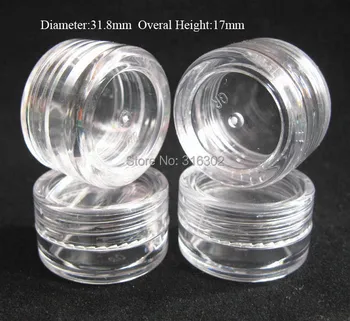 100 x 5g Tuščias aišku, PS Plastiko Kosmetikos Jar Puodą naudojami kaip skatinimo kremas glitters imties pakuočių 5cc Kosmetikos Konteineriai