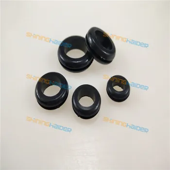 1000pcs Azijos tipas vidinis skersmuo 7mm atidarymo anga 9mm juoda natūralios gumos grommets žiedas apsauginis grommets guminių įvorių