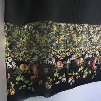 100cm*138cm rose audinio skara suknelė gryno šilko šifono george vien juoda