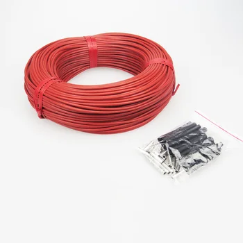 100M infraraudonųjų spindulių šildymo kabelių sistema 12K 3mm Silikono anglies pluošto kaitinimo viela, elektros linija, grindų šildymas