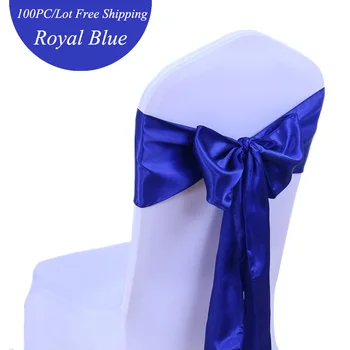 100PC Vestuvių Papuošalai Rose Aukso Satino Kėdė Varčias Lankai Royal Blue Pokylių Šalies Atveju Hotel Valgomasis Kavos Parduotuvė