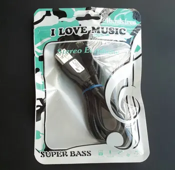 100vnt 10.5*15cm Spalva skaidraus Plastiko užtrauktukas Mažmeninės Pakuotės maišelis, Stereofoninės Ausinės galingas bass muzikos Paketas krepšys