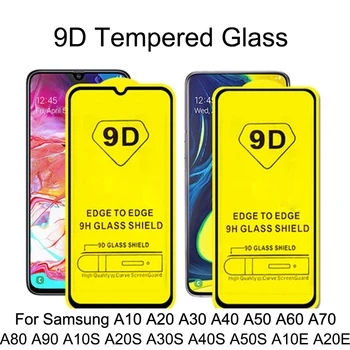 100vnt 9D Lenktas Grūdintas Stiklas Samsung Galaxy A10 A20 A30 A40 A60 A70 A80 A90 Screen Protector A20S A30S A40S A50S Kino 9D
