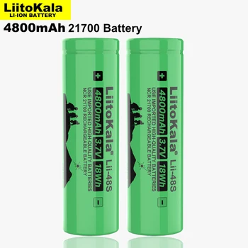 100vnt LiitoKala Lii-48S), 3,7 V 21700 4800mAh, li-lon Akumuliatorius 9.6 galia 2C Normų Įvykdymo trijų komponentų ličio baterijos