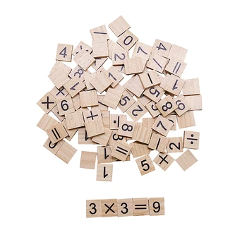 100vnt/set Mediniai anglų Abėcėlės Raidžių Skaičius Formulę Medienos Scrabble Namų Vaikų Puzzle Lavinimo Žaislai 