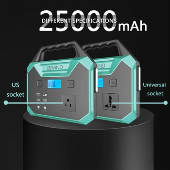 100W Saulės Generatorius 25000mAh Nešiojamą elektrinę Automobilių Šuolis Starteris Kempingas Geriamojo Generatorius CPAP Baterija