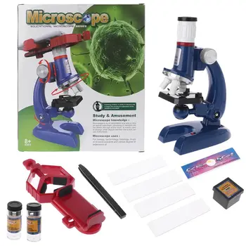 100X-1200X Biologinis Mikroskopas Kit w/ Mobiliojo Telefono Laikiklis Švietimo Žaislas Dovana