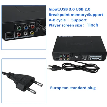 1080P Full HD DVD Player HDMI-USB DVD Grotuvu, skirtas Skaitmeninės Multimedijos DVD TV Paramos HDMI suderinamus CD, SVCD, VCD, MP3