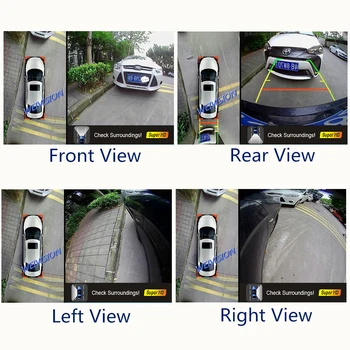 1080P HD 360 Bridview Supa Automobilių stebėjimo Sistema Panoraminis Vaizdas, Visos apvalios vaizdo Kameros sistema, su DVR įrašymo USB visiems automobilių