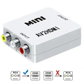 1080p Mini Rca HDMI-compatibleAv Composite Adapteris Keitiklis, Cvbs Audio Video Converter Av Keitiklio, Tv Su Usb Laidu
