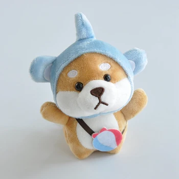 10cm Kawaii Iškamšos Shiba Kinų Zodiako Dress Up Pliušinis Keychain Šuo Lėlės Vaikas Žaislai