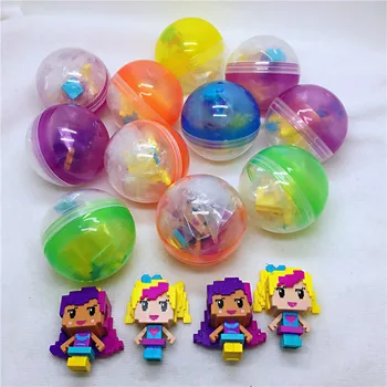 10pc/daug 50mm skersmens plastiko spalvos kamuoliukus kapsulės žaislai su viduje mini lėlės, žaislai atsitiktinai mix automatas