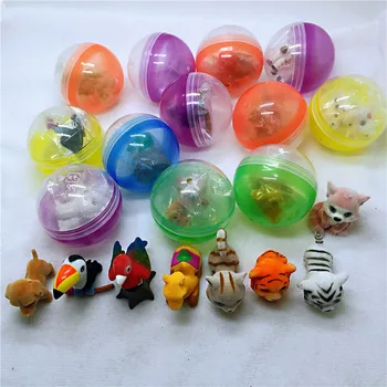 10pc/daug 50mm skersmens plastiko spalvos kamuoliukus kapsulės žaislai su viduje mini lėlės, žaislai atsitiktinai mix automatas