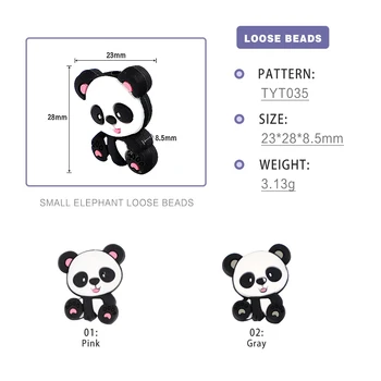 10pc Mini Panda Silikono Granulių Carton Graužikas Kūdikį Kramtyti Granulių Žindukas Įrašus Priedai Silikono Teether