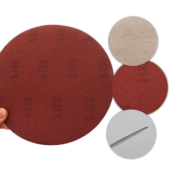 10VNT 7 Inch180MM Aliuminio Oksidas, Raudonas švitriniu popieriumi Šlifavimo Diskai, Kablys ir Kilpa 120 iki 320 Kruopos