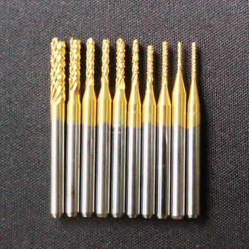 10vnt/daug 3.175 mm Skardos Danga, Kukurūzų pabaiga malūnas Cutter PCB frezavimo bitai PVC PCB CNC maršrutizatorius bitai 0,8 mm 3,0 mm pabaiga malūnas