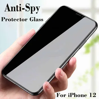 10vnt/daug Anti Peep Spy Visiškai Padengti Apsaugine Stiklo iPhone 12 Pro max Privatumo Ekranas 