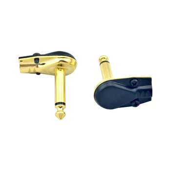 10vnt/daug pedalo pleistras kabeliai Mono kištukas jack Gold Gold-eplated 6.35 mm Jungtys padeda gitara kabeliai