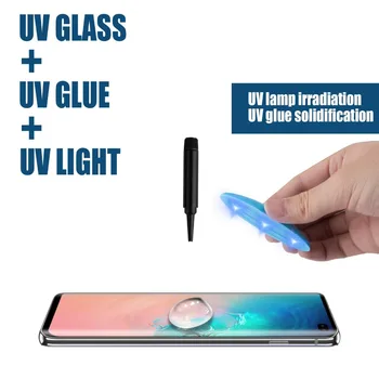 10vnt/Daug UV Grūdintas Stiklas Samsung Galaxy S10 E S20 S9 Plus Ultra Visą Skystųjų Screen Protector For Samsung Note 10Plus 9 8