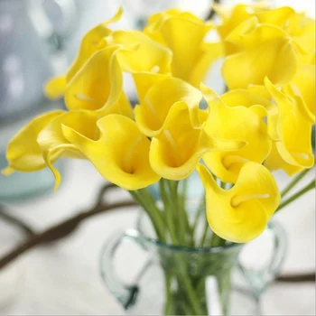 10vnt Dirbtinės gėlės PU Calla Lily Krūva vestuvių dekoratyvinės gėlės, vazos, namų dekoravimo reikmenys, namų ūkio produktai
