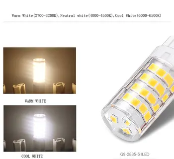 10vnt G9 LED Lempa 220V 110V 4W Lampada Lampara ampul 2835SMD G9 Šviesos lemputės 360 Laipsnių Nr. Tamsus Plotas Pakeisti 30W 35W Halogeninę Lempą