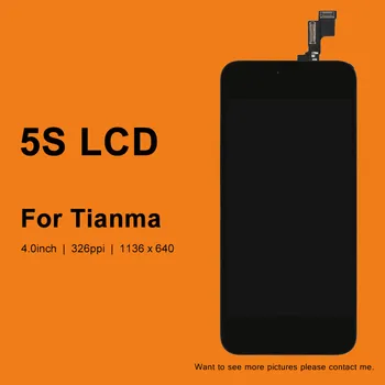 10VNT iPhone 5S Ekranas LCD Tianma Kokybės Nėra Negyvų Pikselių LCD Pakeitimas Kameros Savininkas Touch 