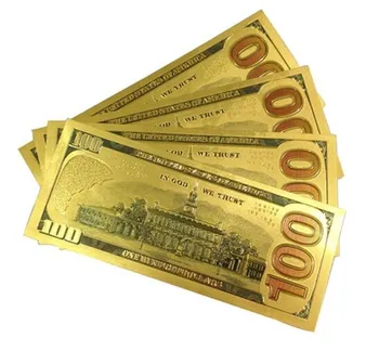 10vnt Jungtinių Amerikos valstijų Pinigų Sąskaitą Rinkimas JAV 100 Dolerių Banknotų Aukso Folija Bill Valiuta, Kolekcijos, Dovana, Banknotus