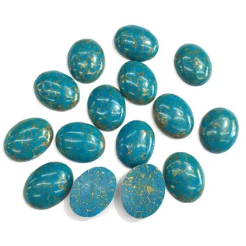 10VNT Natūralių Akmenų Mėlynas turkis Jade Stone Cabochon Ne Skylė Granules Priėmimo Papuošalai 