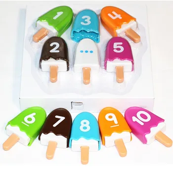 10vnt/set Digital Ice Cream Matematikos Nušvitimo Spalva Skaičiaus Atitikimo Žaislas Vaikystėje Švietimo Matematikos Žaislai Vaikams
