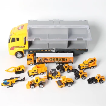 12 1 Didelė Diecast Sunkvežimis su Mini Automobilių Inžinerijos Žaislas Iškelties Buldozeris Sunkvežimio Modelis 1:64 Masto Transporto priemonės Žaislas Berniukams Gimtadienio Dovana
