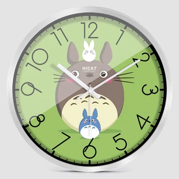 12 cm Tylus Animacinių filmų Totoro Sieninis Laikrodis Spalvingas Šiuolaikinės Namų dekoro Miegamojo, Virtuvės, Namų Sieninis Laikrodis