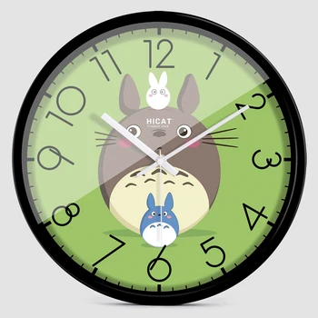 12 cm Tylus Animacinių filmų Totoro Sieninis Laikrodis Spalvingas Šiuolaikinės Namų dekoro Miegamojo, Virtuvės, Namų Sieninis Laikrodis