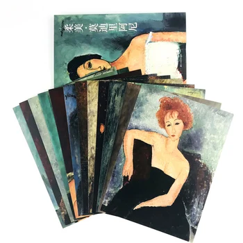 12 Lapų/Set Grakštus Modigliani Pobūdžio iliustracijos Atvirukas atvirukas Gimtadienio Dovanų Kortelės Pranešimą Kortelės