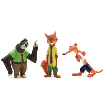 12 vnt Disney Pixar Zootopia / Zootropolis žaislas kilnojamojo lėlės Judy Hopps Nick Wilde Anime Cosplay Vaikų PVC Žaislas Gimtadienio Dovana