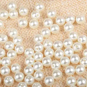 1200 VNT., sumaišyti dydžio perlų apvalūs karoliukai vaiskiai balta Dia tinkamų drabužių, aksesuarų, namų dekoravimo 018008002