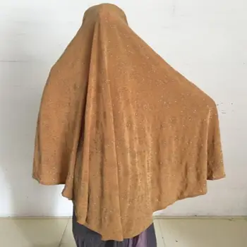 120x110cm Didelio Dydžio Malda Drabužis Sklandžiai Kristalų Kanapių Malda Hijab Dangtelis Su Deimantu Musulmonų Moterys Khimar Minkštas Kvėpuojantis Niqab